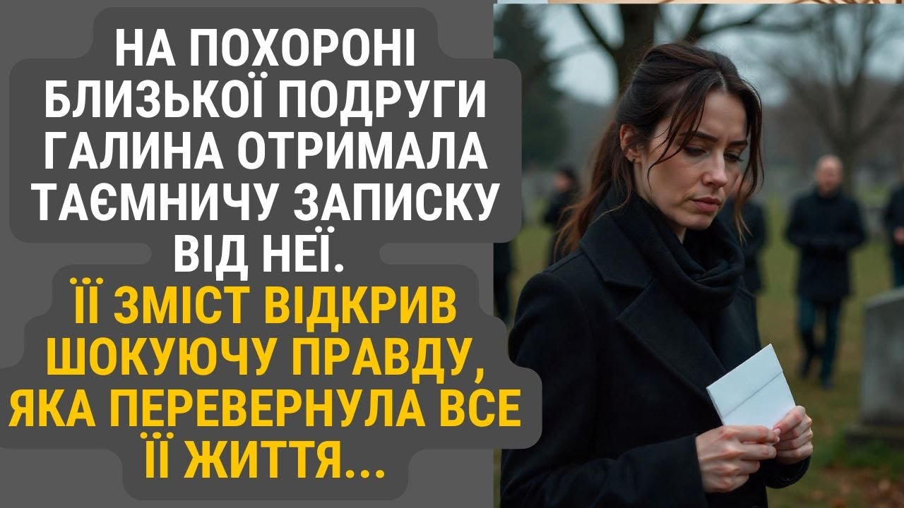 Галина отримала записку від покійної подруги прямо на її похороні. Прочитавши її, дізналася секрет..