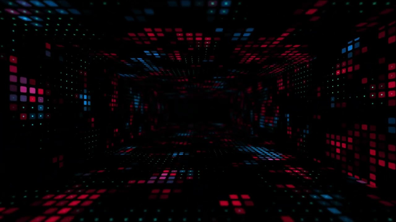 Abstract Red Blue LED Grid - 4K Looping Background Animation