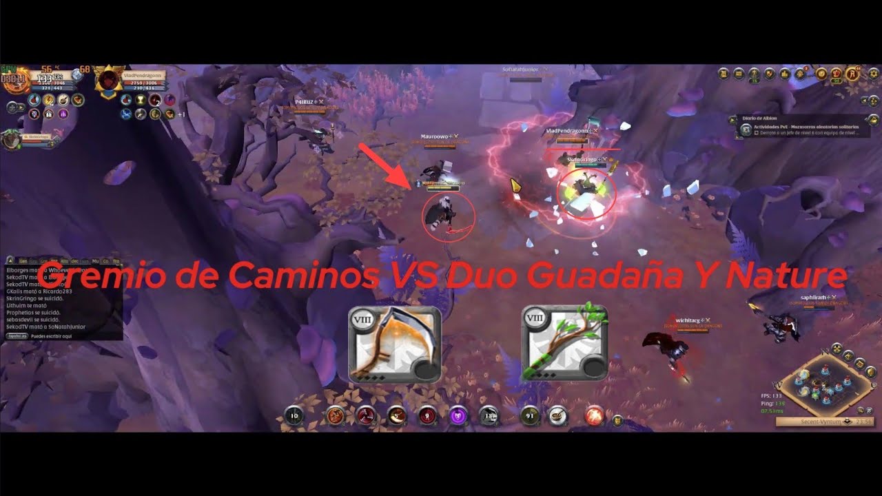 Gran Bastón Natural y Guadaña Arrasan Contra Todo un Gremio en los Caminos de Albion Online ⚔️💀