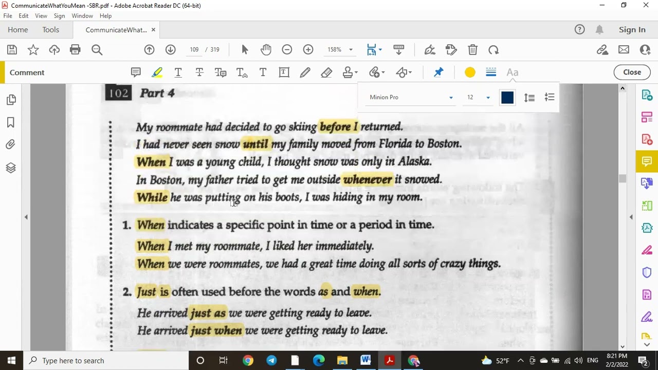 Subordinating Conjunctions of TIme- Part 2