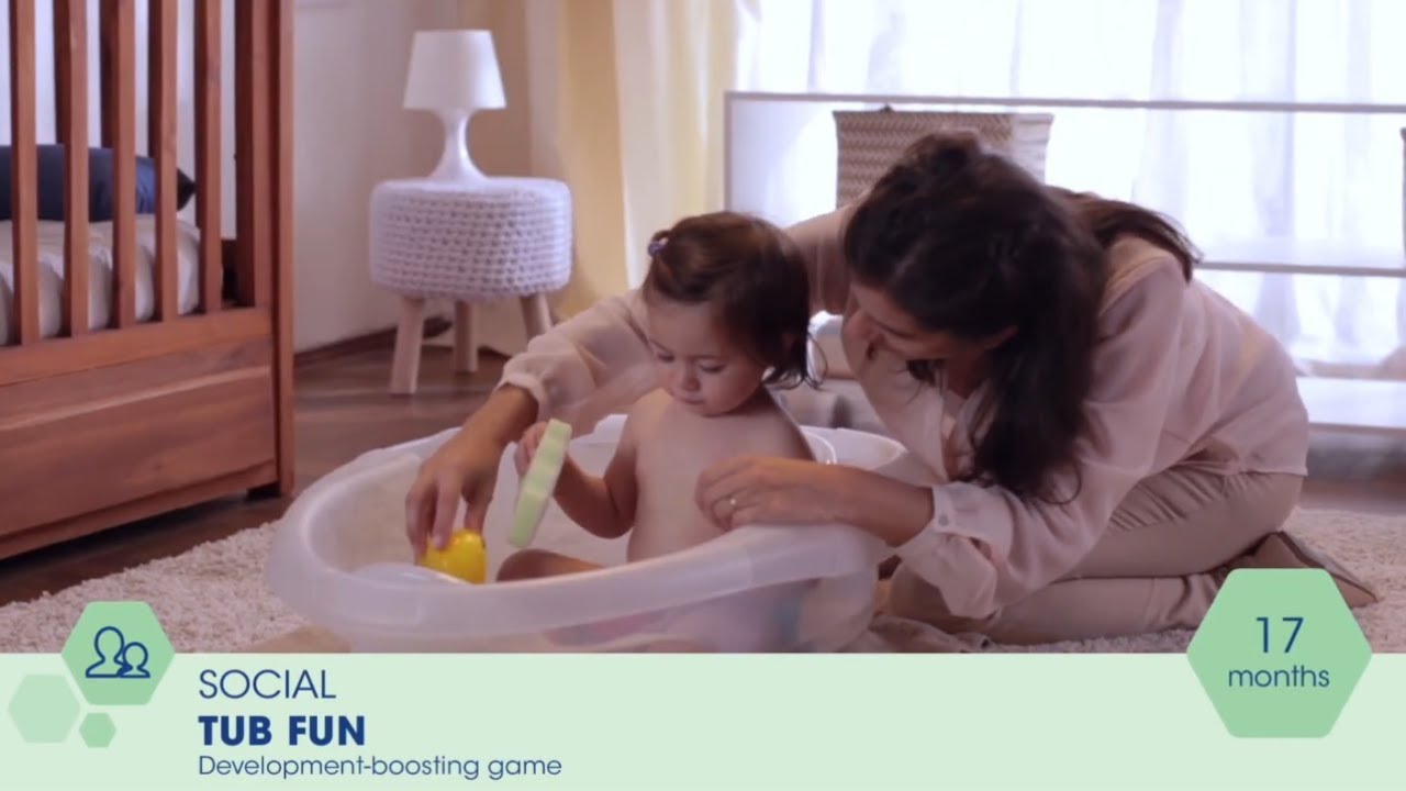 Social Development Game for 17 Month Old Toddlers (Tub Fun) | Playing with a 17 Month Old