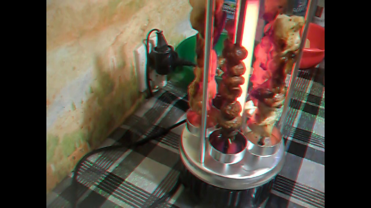 Переделал электрошашлычницу. Мариную курицу, грибы.Очень вкусно.