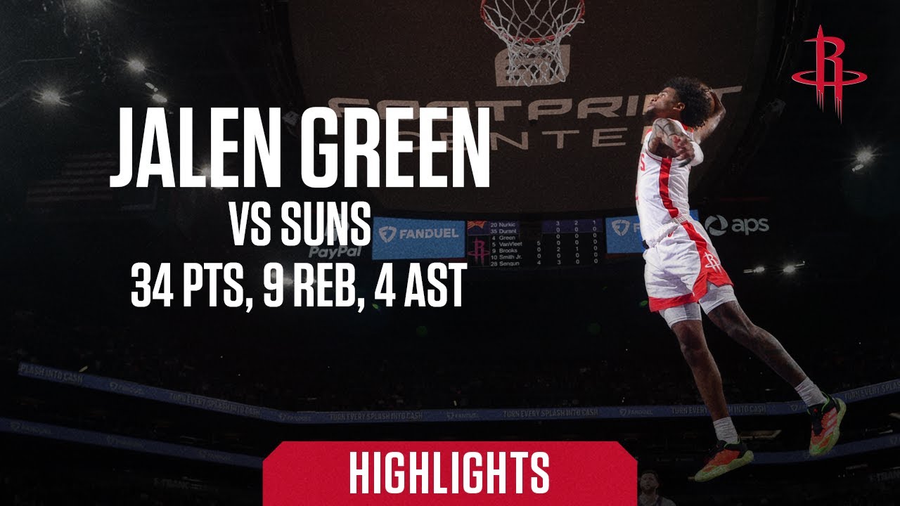 Jalen Green vs Suns 34 Points l 9 Rebounds l 4 Assists 3/2/24 l Houston Rockets