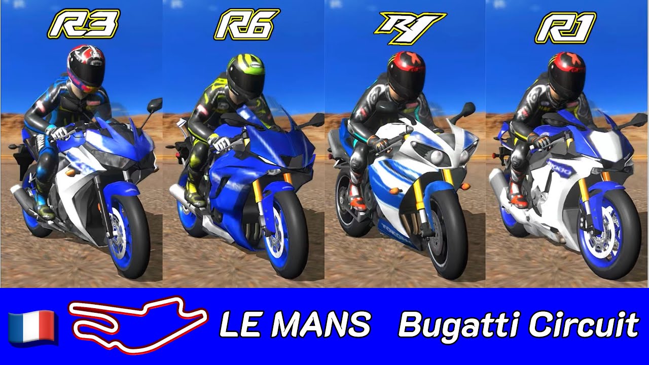 Real moto 2 | YAMAHA-R3-R6-R1-R1 | Lemans Bugatti Circuit