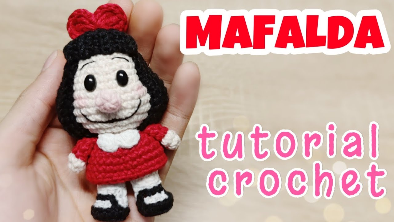 La más hermosa Mafalda ,llavero crochet amigurumi