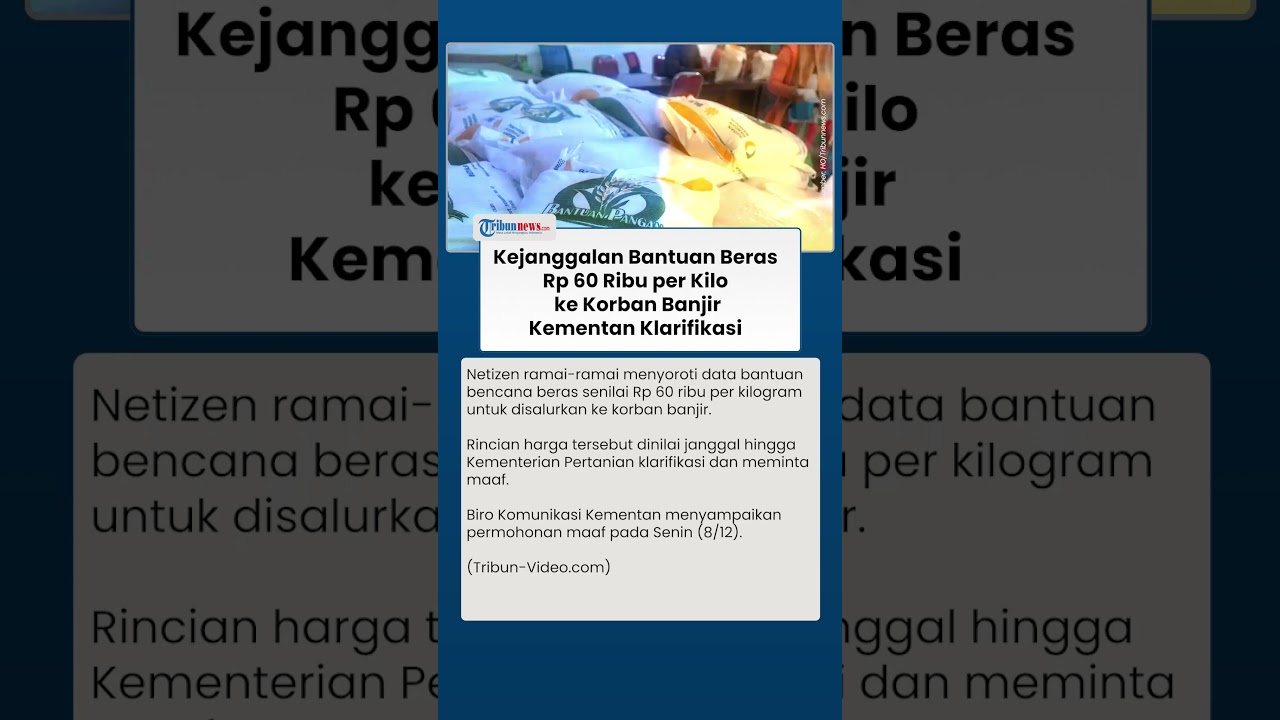 Kejanggalan Bantuan Beras Rp 60 Ribu per Kilo ke Korban Banjir