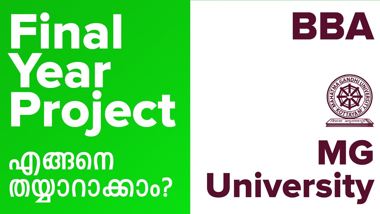 BBA I MG University I Final Year Project എങ്ങനെ ചെയ്യാം? I No.1 PG Coaching