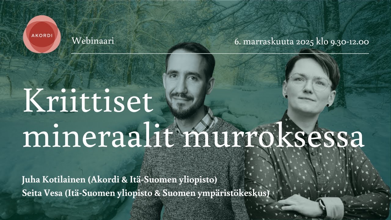 Kriittiset mineraalit murroksessa -webinaari to 6.11.2025