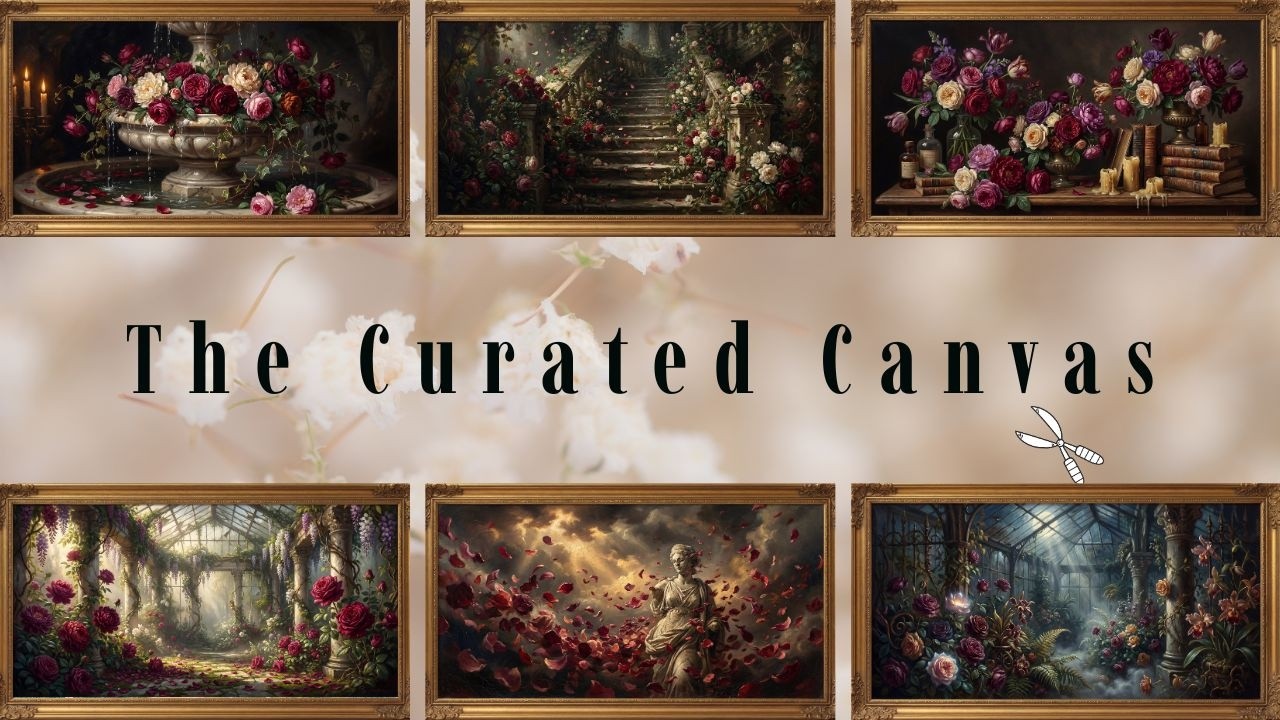 Dark Floral Oil Paintings 4K Frame TV Art | Roses & Peonies Slideshow | 1 Hour No Music