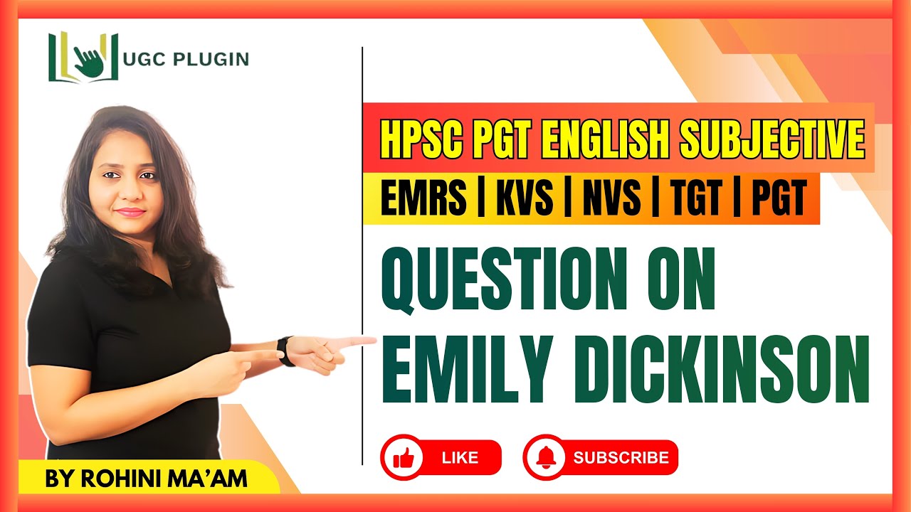 HPSC PGT English Subjective | Emily Dickinson Question | EMRS KVS NVS TGT PGT | By Rohini Ma'am