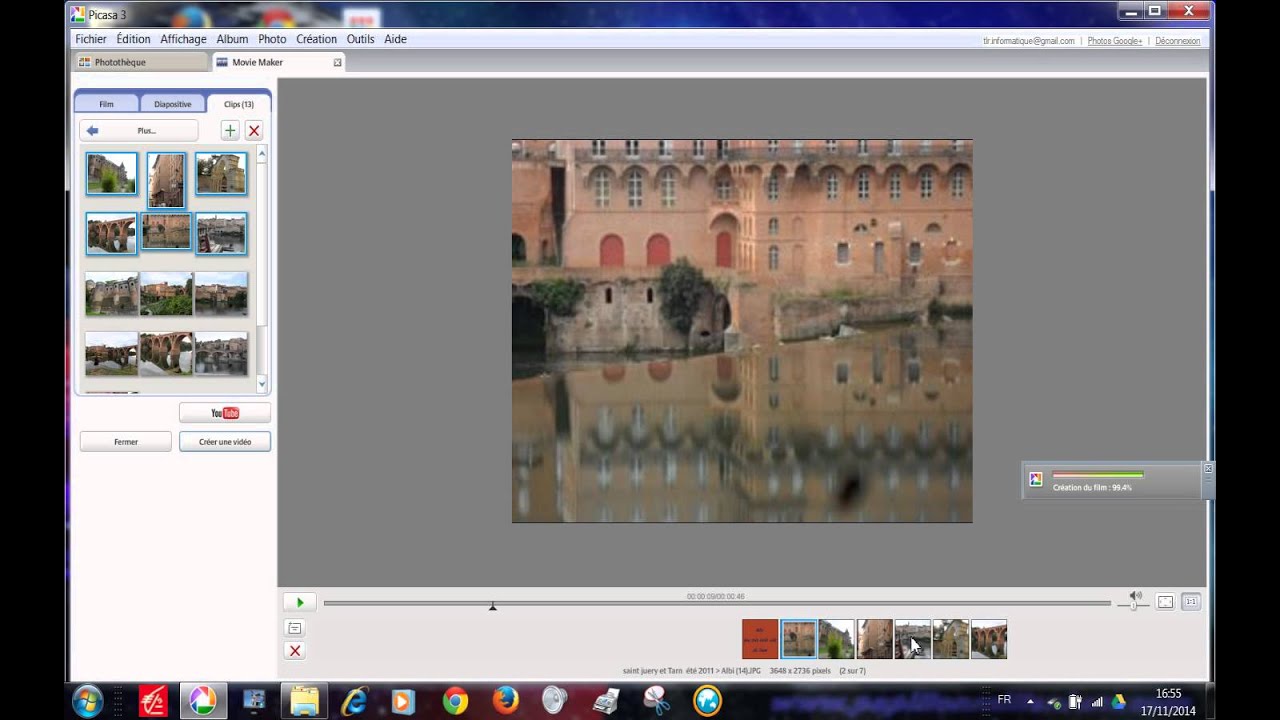 faire un diaporama avec picasa