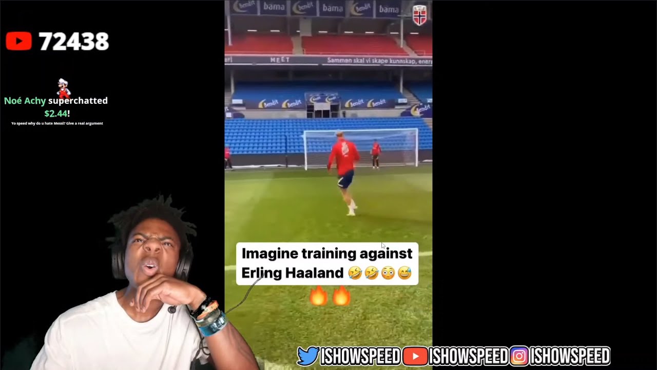 🔴 IShowSpeed Reacts to HAALAND Power Shot 🔴