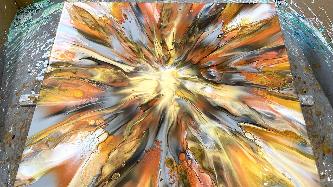 STUNNING HUGE ACRYLIC DUTCH POUR ON SPINNER!