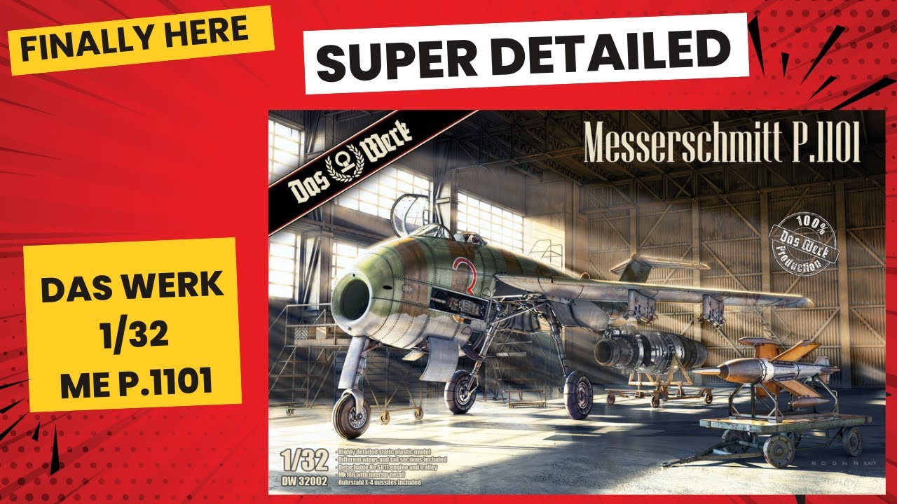 DAS WERK 1/32 Messerschmitt ME P1101 WWII German 1946  Jet Plane