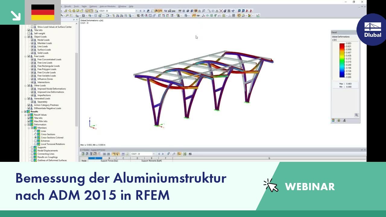 Webinar: Bemessung der Aluminiumstruktur nach ADM 2015 in RFEM