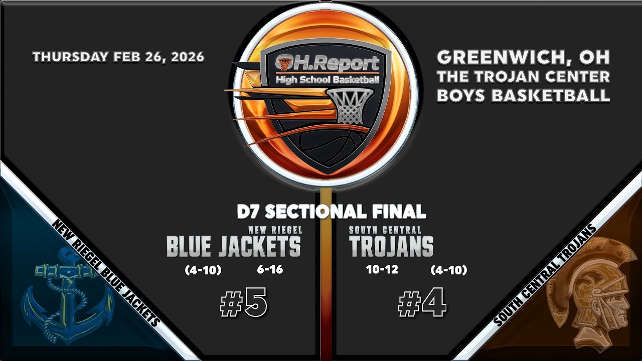 #5 New Riegel (6-16) vs #4 South Central (10-12) – D7 Boys Basketball Sectional Championship
