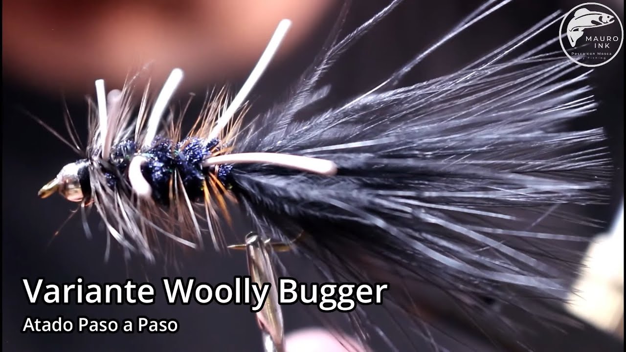 WOOLLY BUGGER CON PATAS DE GOMA, ATADO PASO A PASO, MOSCA WOOLLY BUGGER, MOSCA WOOLLY BUGGER, PESCA