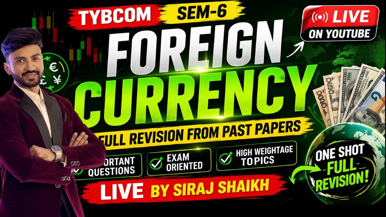 TYBCOM Sem 6 Foreign Currency 🔥 Full Revision in One Shot | Past Papers Solved LIVE by Siraj Shaikh