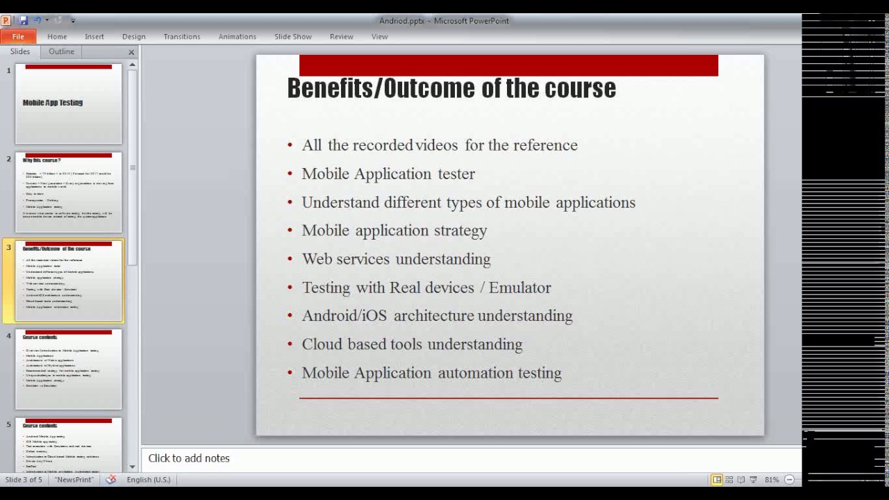 Mobile Application Testing Training  Course from scratch