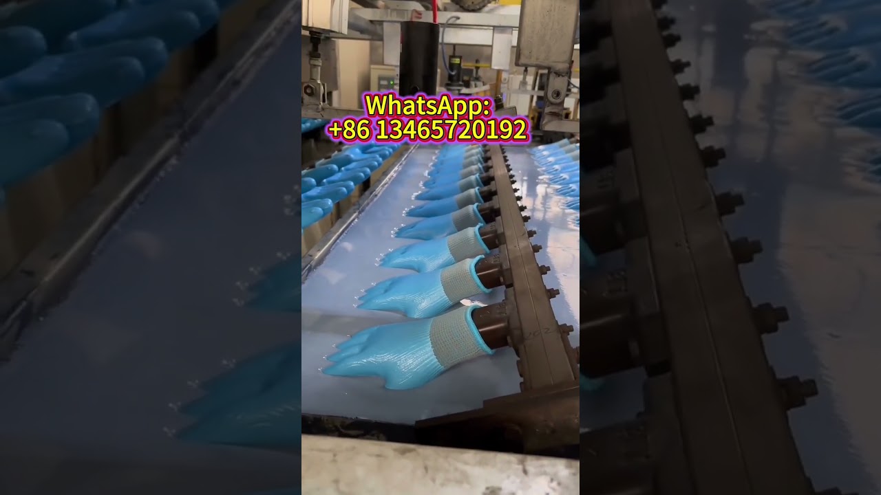 Double latex coated work safety gloves 