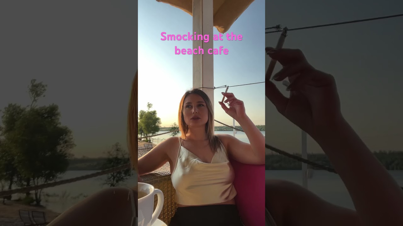 smoking at the beach cafe 