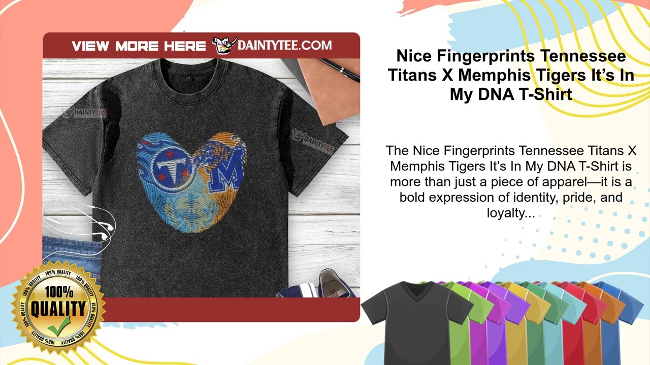 Nice Fingerprints Tennessee Titans X Memphis Tigers It’s In My DNA T-Shirt