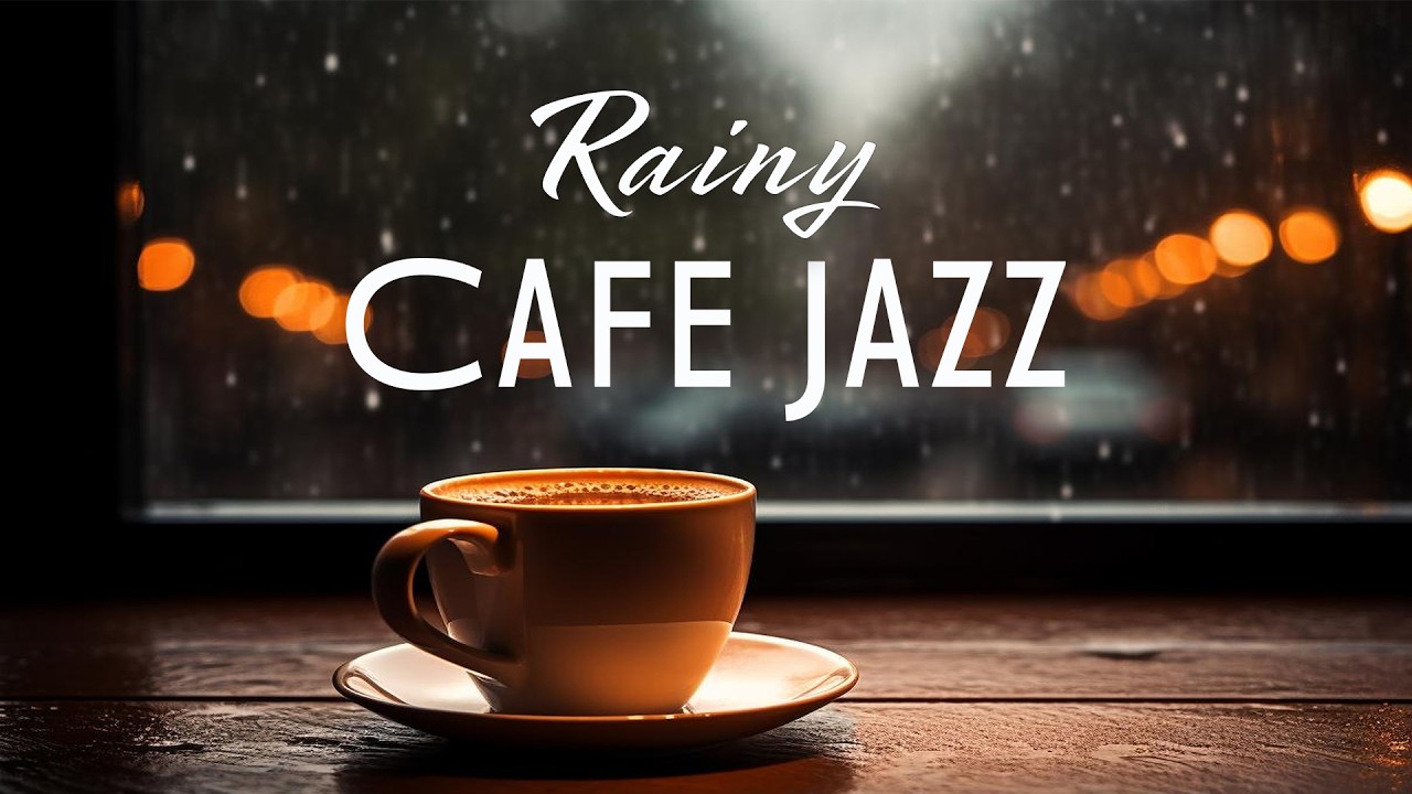 Rainy Cafe Jazz Music ☕🌧️ Cozy Window Views, Soft Jazz & Warm Coffeehouse Mood