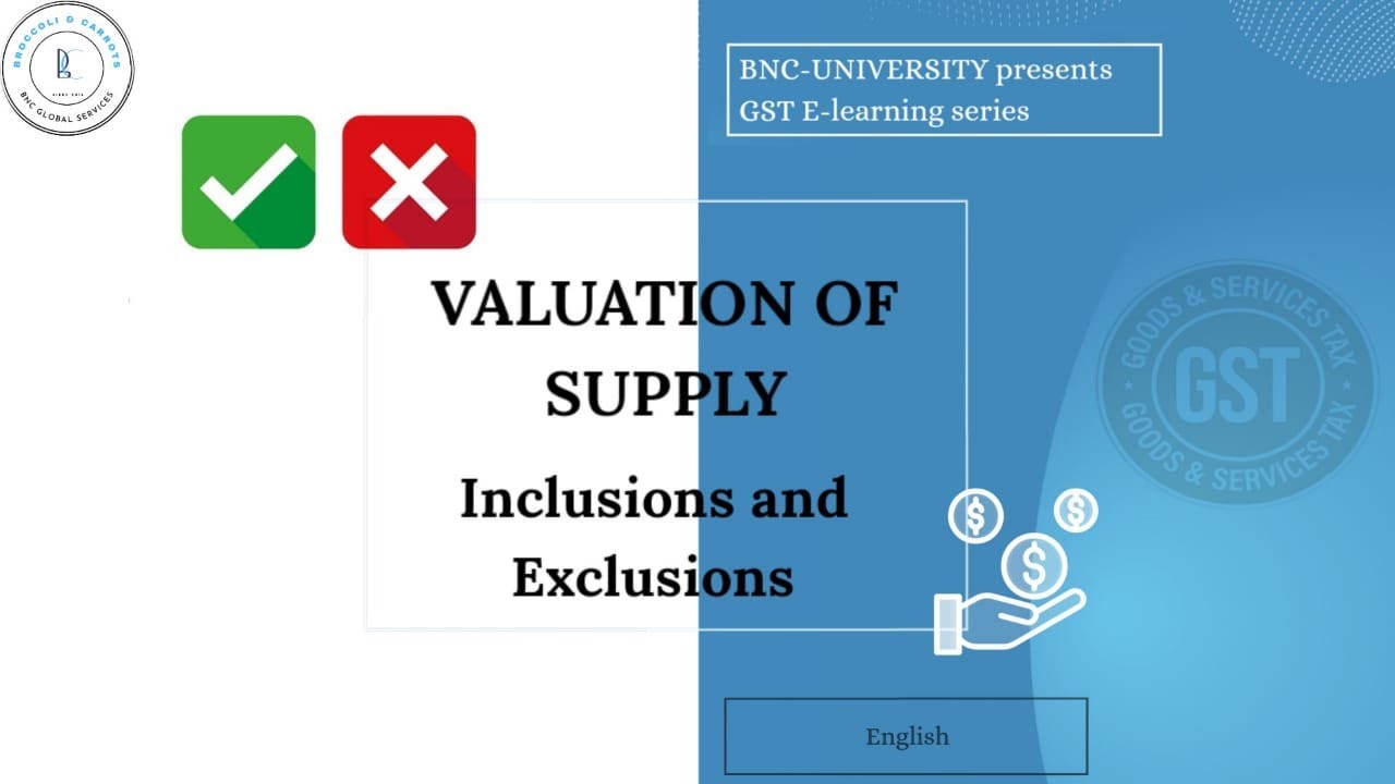 32.GST Valuation of Supply - Inclusions and Exclusions