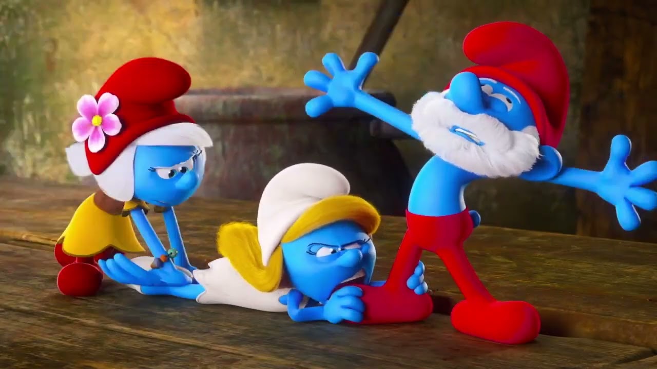 The Smurfs (2021) Papa Smurf Leaves the Nest (2022) switiching bodies scene