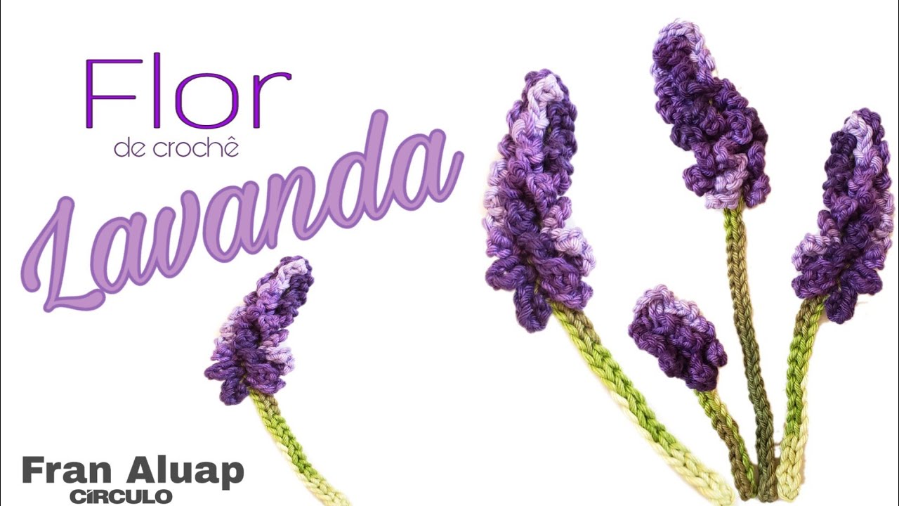 Flor para aplicação em crochê - Lavanda