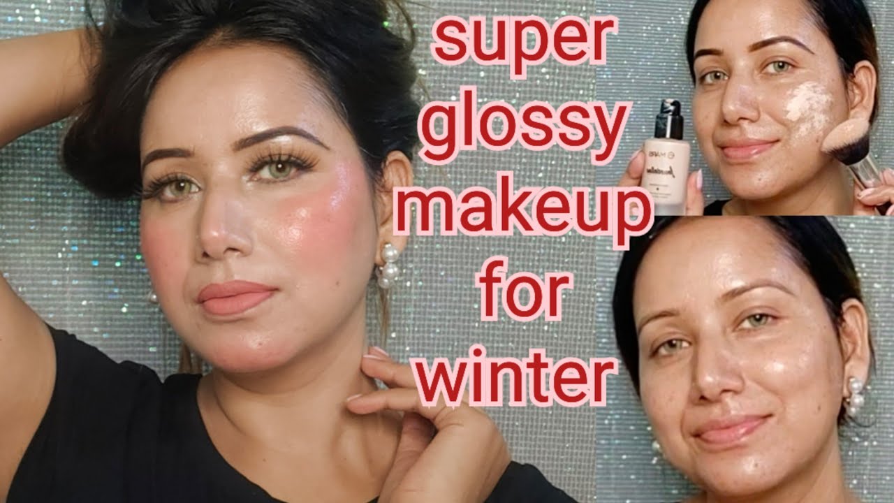 Super glossy makeup tutorial,step by step ✅ dry skin makeup #beautymaniawithritu #glossymakeup