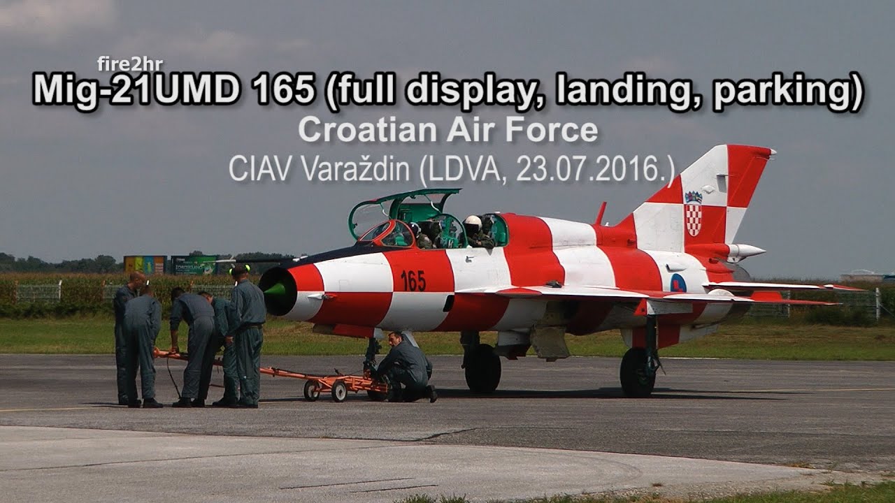 Mig-21UMD 165 (full display, landing, parking)(CIAV Varaždin-LDVA, 23.07.2016.)
