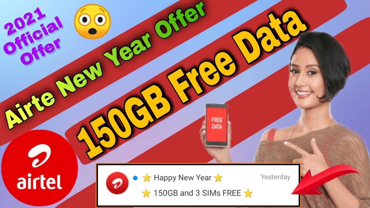Airtel 150GB Free Internet || Airtel Happy New Year Offer 2021 || Airtel free 150Gb + 3SIM Postpaid