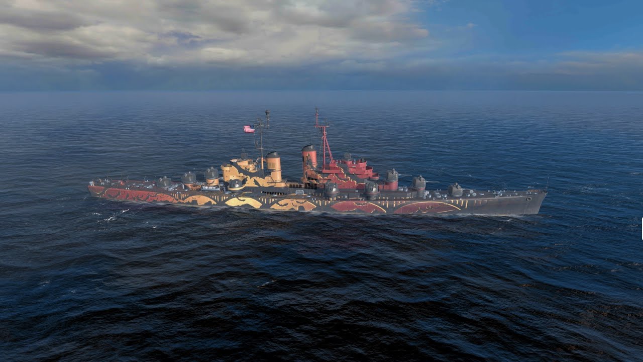 Austin Tier 10 🇺🇲 premium cruiser gameplay - World of Warships Blitz