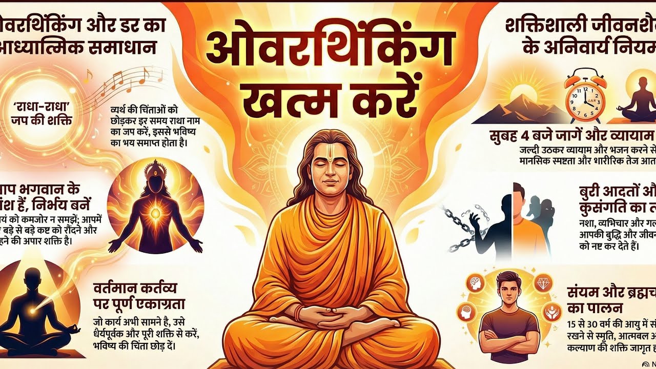 आध्यात्मिक शक्ति और आत्मबल का जागरण overthinking kam करें | व्यर्थ विचार | नाम जप की शक्ति 