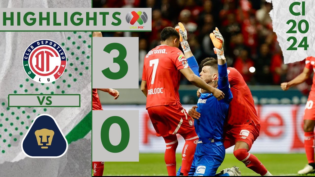Toluca Vs. Pumas UNAM | Highlights | Liga Mx Clausura 2024 Jornada 12