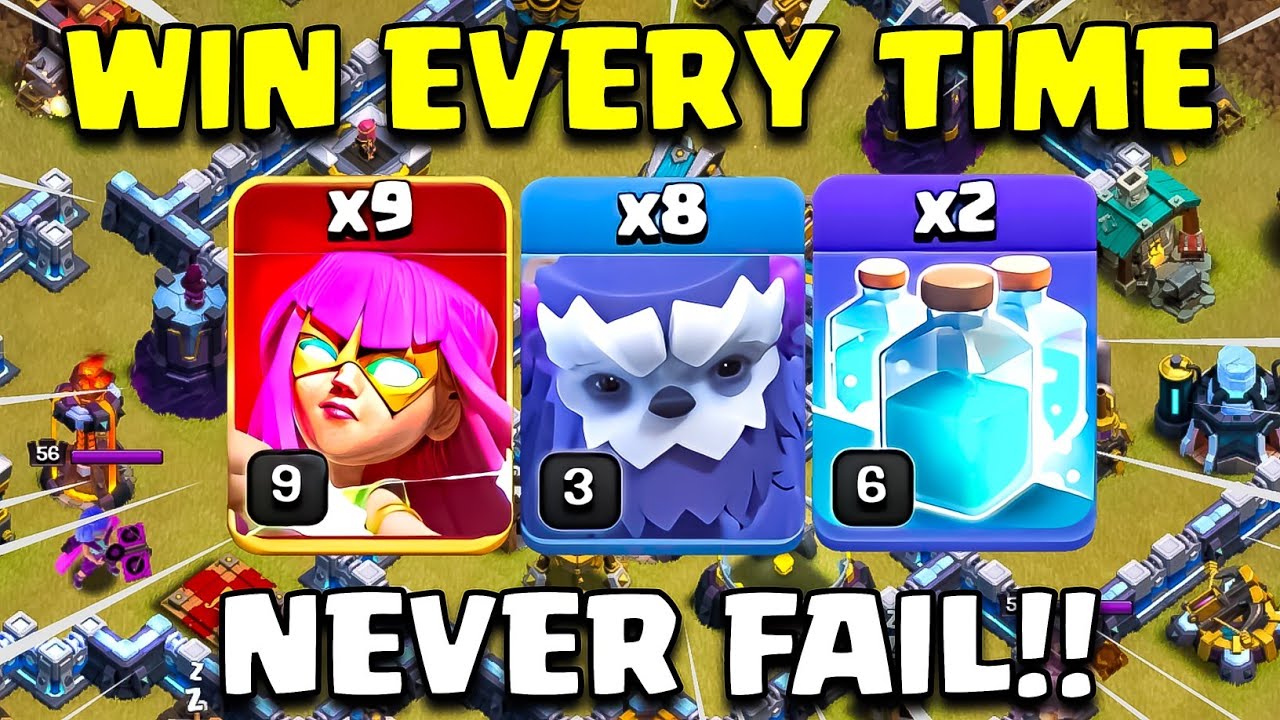 Win Every Time | Th13 Yeti Super Archer Attack Strategy | Best Th13 Super Archer Blimp Strategy Coc