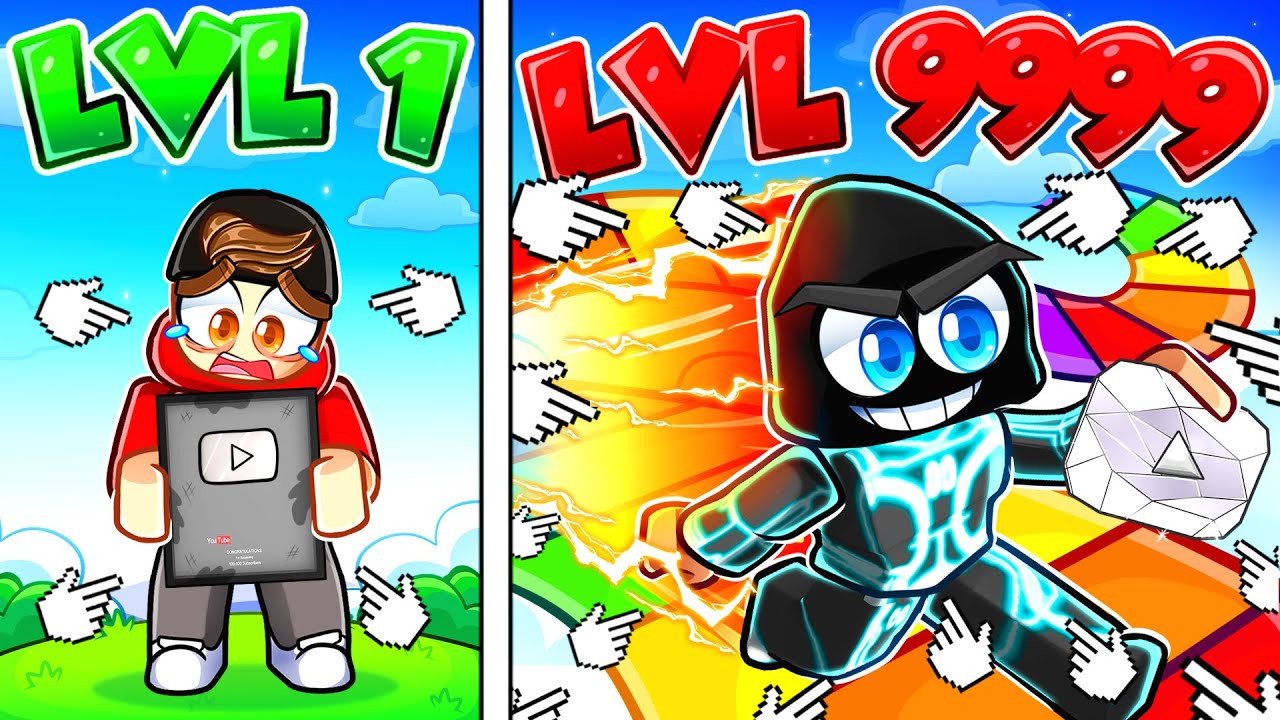 Upgrading NOOB to GOD in Roblox YouTuber Race Clicker!