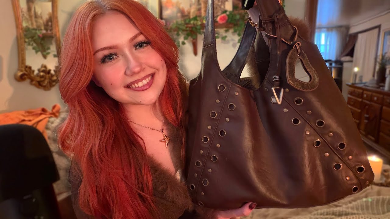 ASMR Close Whispered What&rsquo;s In My Bag 👜 (Gentle Tapping, Fire Crackling)