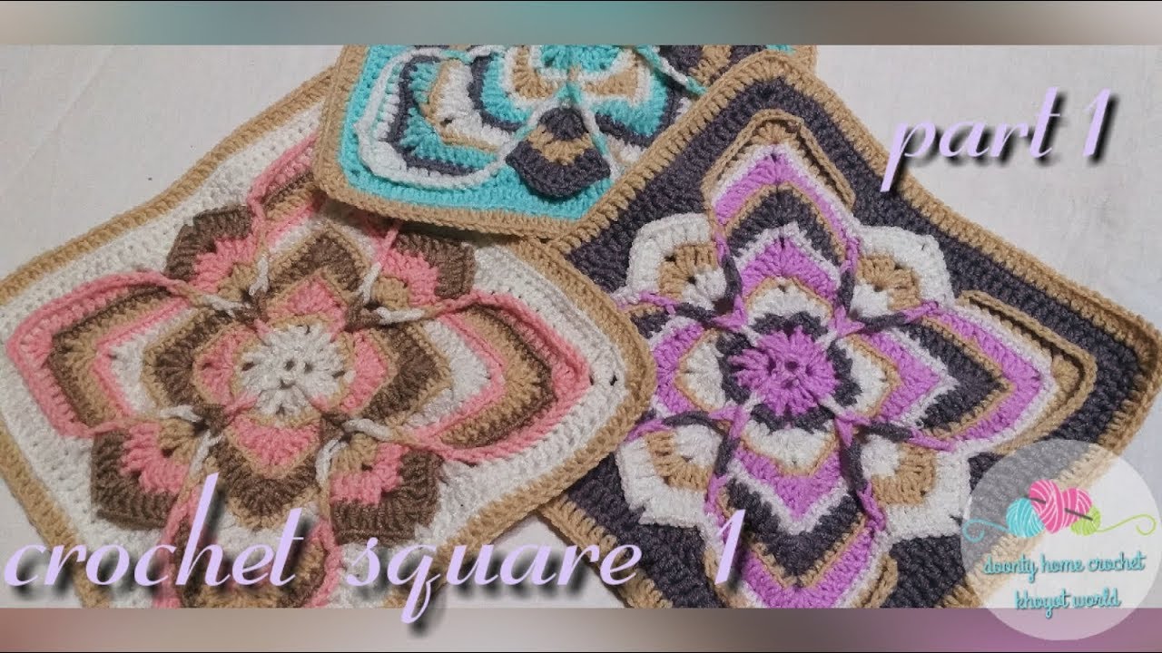 وحدة كروشية مربعة مخدة كروشية بطانية كروشية مفرش سرير كروشية