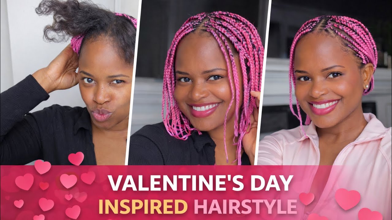 Valentine’s Day Inspired Hairstyle - Pink Braids 