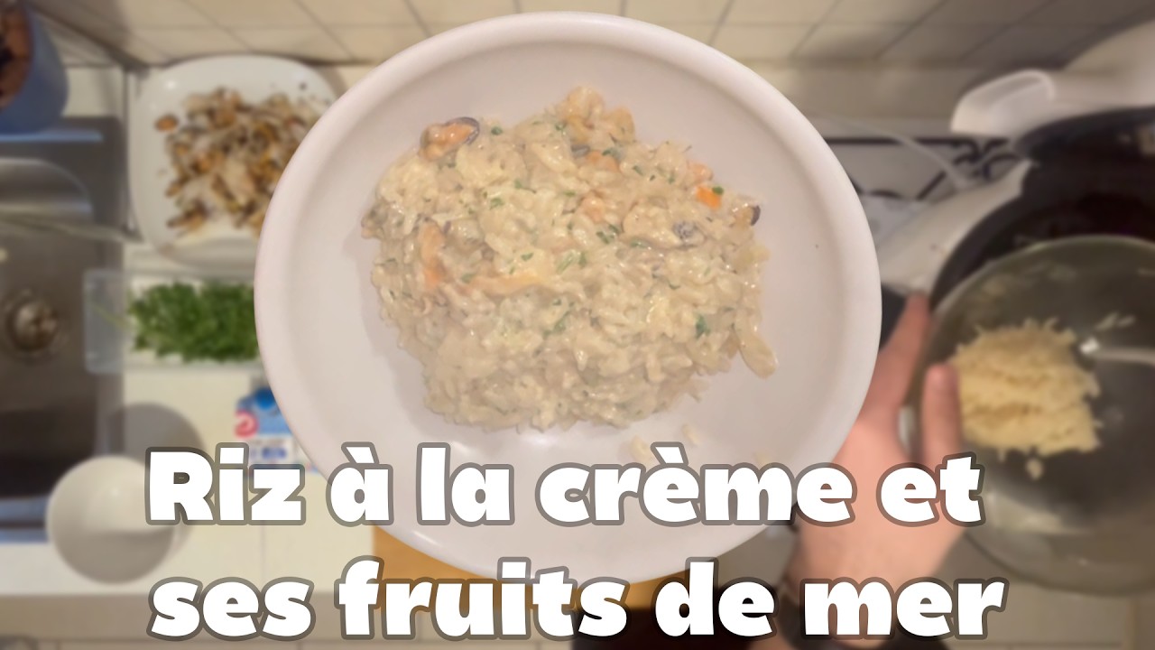 Riz à la crème et ses fruits de mer - Recette Express