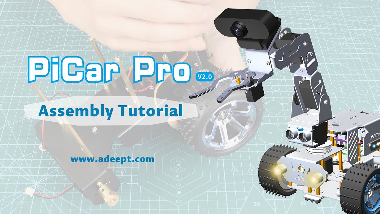 Adeept PiCar Pro - V2.0 Assembly Tutorial, Smart Robot Car Kit with 4-DOF Robotic Arm Raspberry Pi