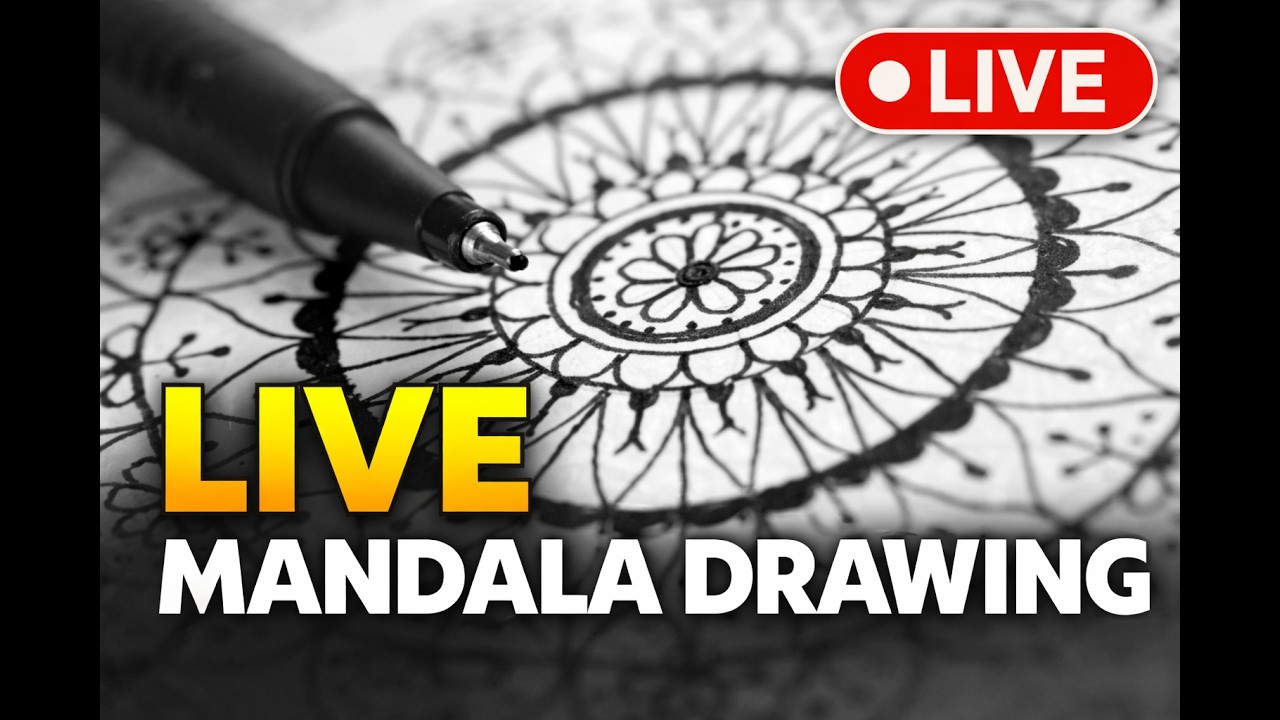 Relaxing Mandala Art LIVE 🎨 Join Me for Peaceful Drawing | Art With Archanna
