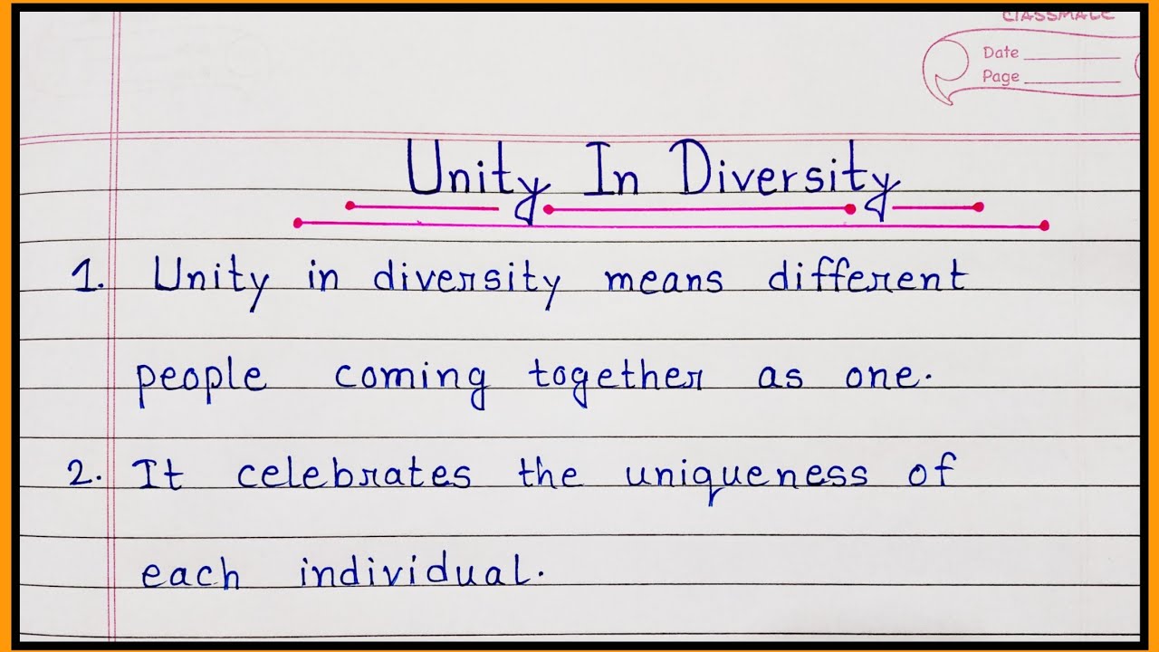 10 Lines Essay On Unity In Diversity | Essay On Unity In Diversity In English | Unity In Diversity