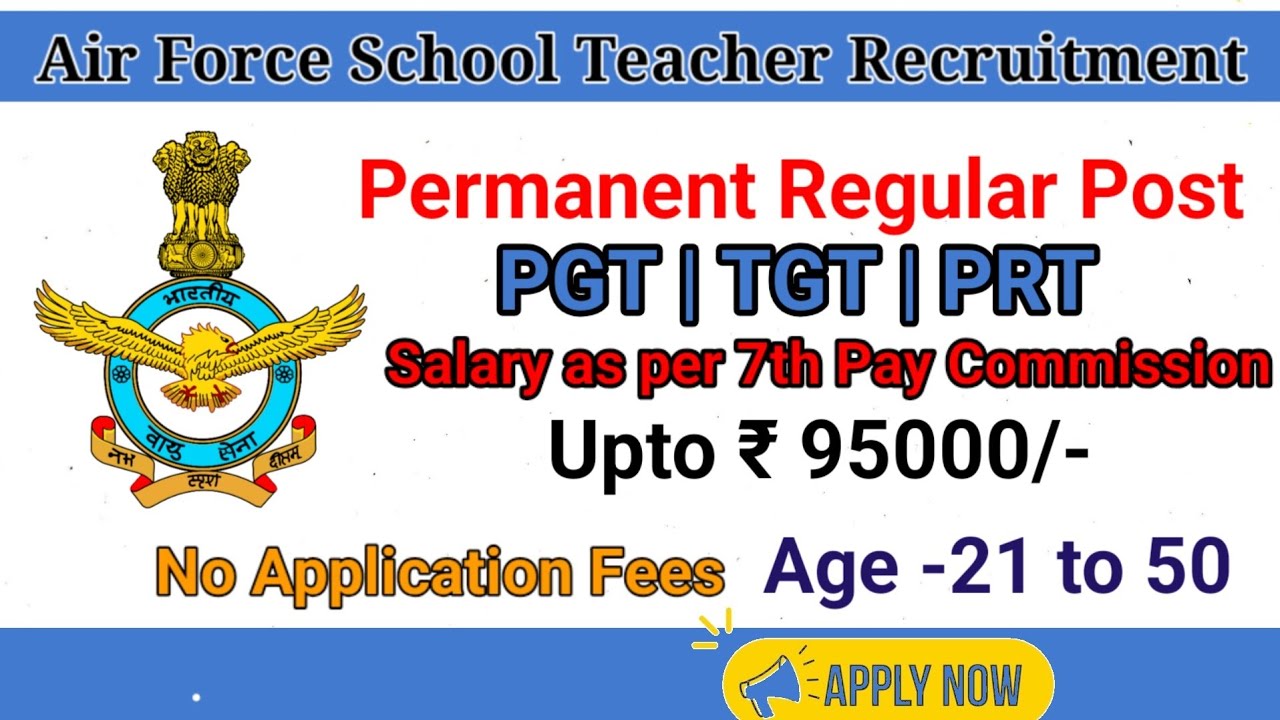 Air Force School Teacher Vacancy 2026 PGT TGT PRT Vacancy #airforceschoolvacancy #teachervacancy2026