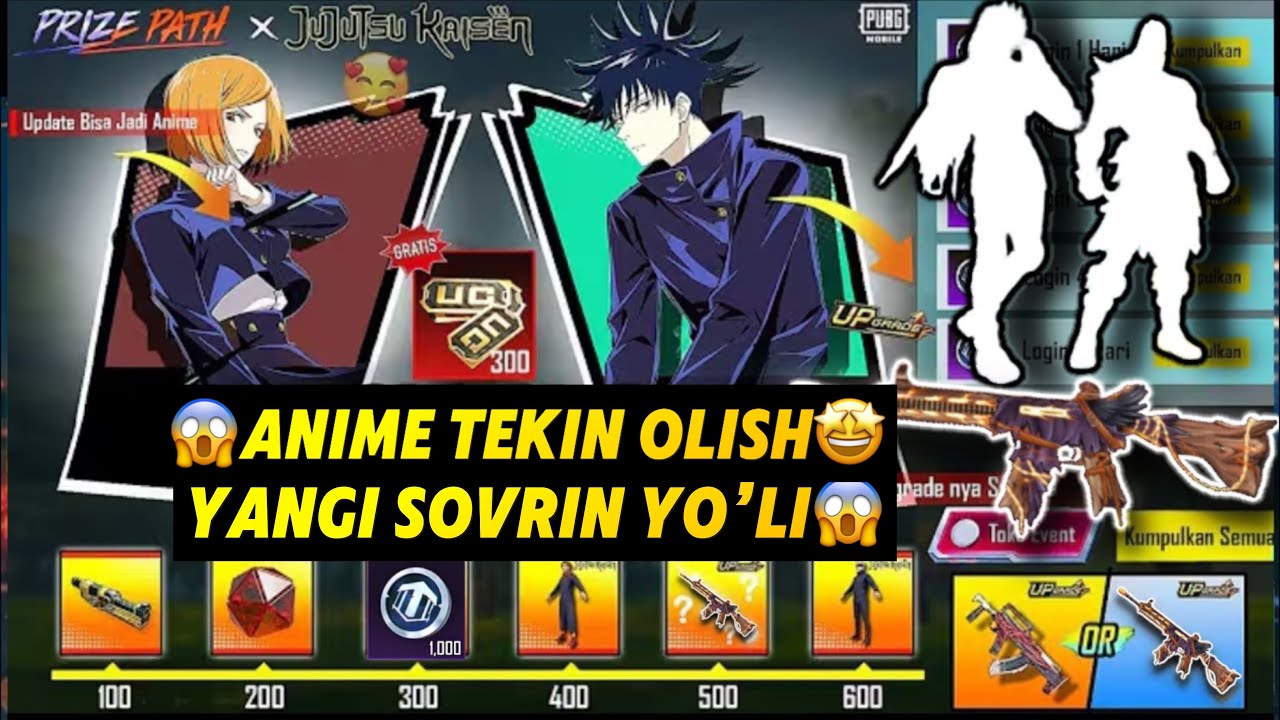 ANIME KIYIM TEKIN OLISH 😱 // YANGI SOVRIN YO’LI 🤩 PUBG MOBILE