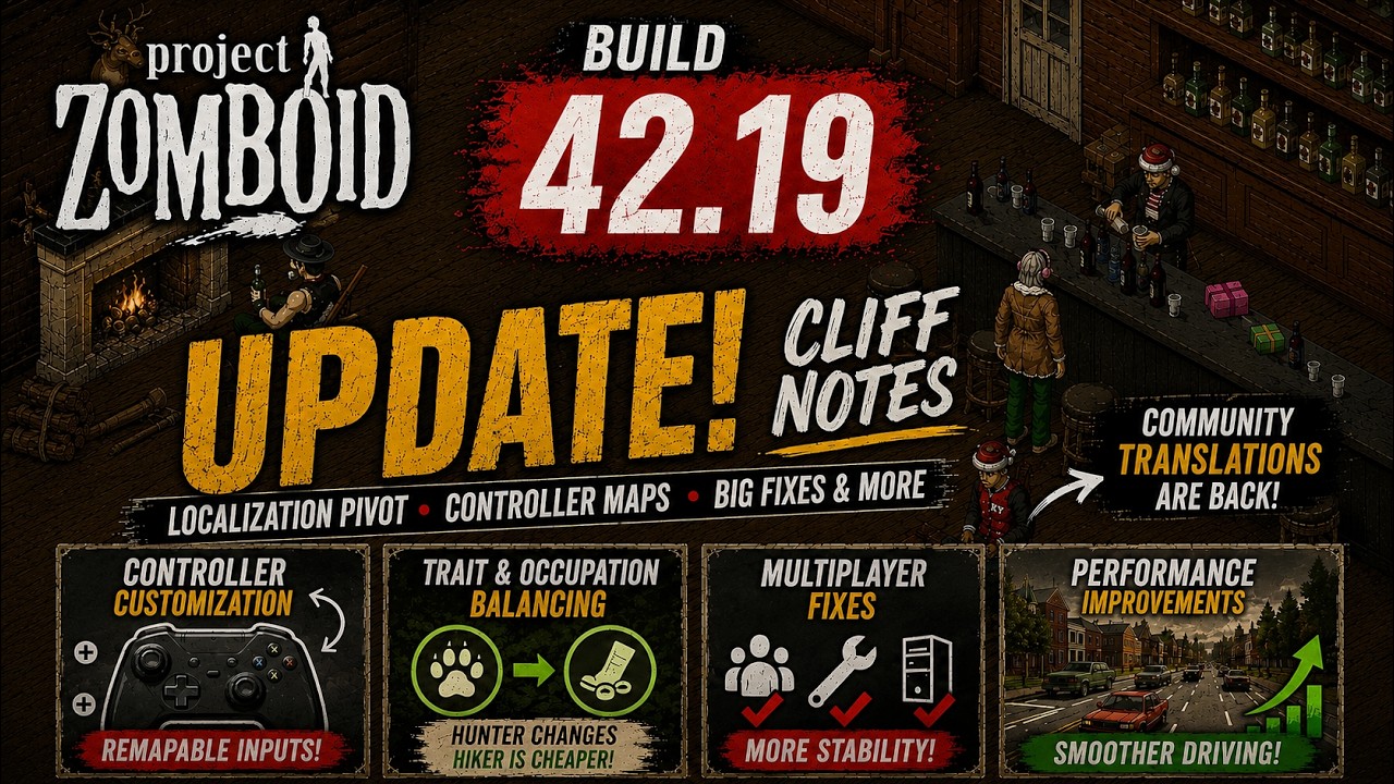 Project Zomboid Update 42.19 | Controller Customization - MP Fixes - Better Performance