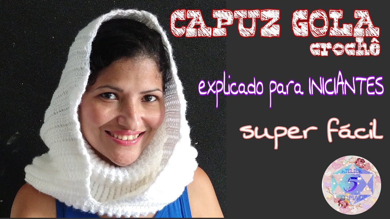 Capuz com gola de crochê passo a passo| FÁCIL | explicado para INICIANTES | super bem explicado