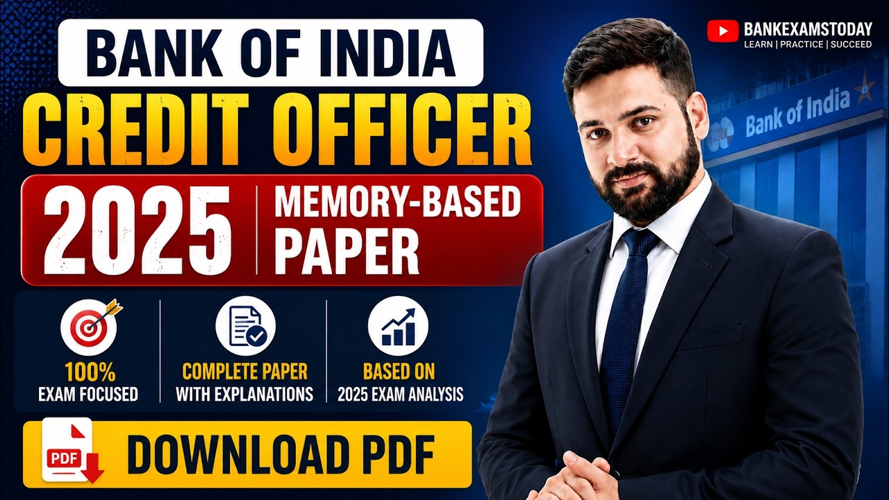 Bank of India Credit Officer 2025 Previous Paper PDF | Memory-Based Paper with Answers Download PDF